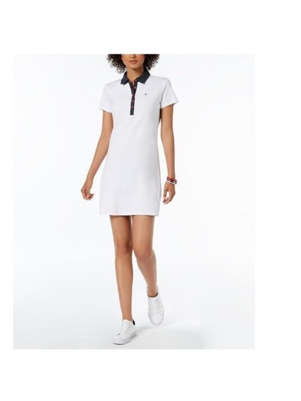 Tommy Hilfiger Polka-Dot Collar Polo-Shirt Dress